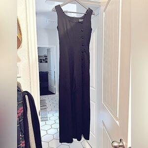 Black button detail jumpsuit